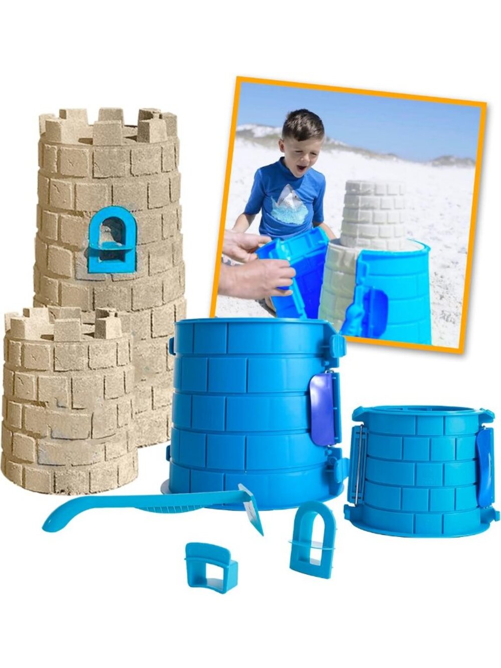 Sandcastle Kit, Beach Toys for Kids 3-10 and Toddlers Ages 2-5 - Split Apart